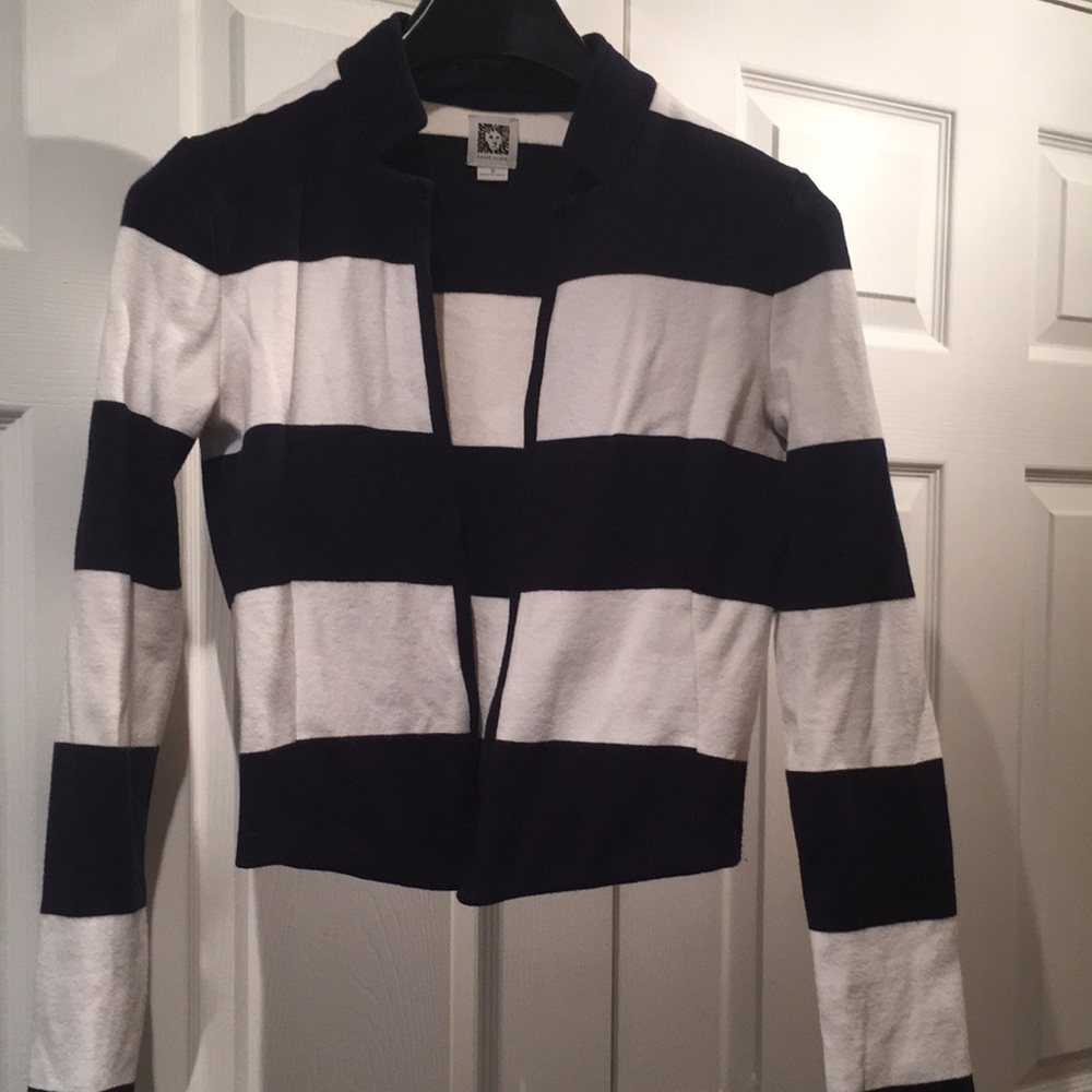 Navy and white Ann Klein sweater